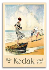 Take a Kodak with You - 1910 Vintage Style Travel Poster - 20x30