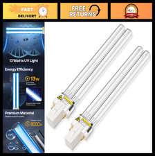 2 Pack 13W UV-C Replacement Bulbs for Pond Filter High-Transmission Quartz Tub