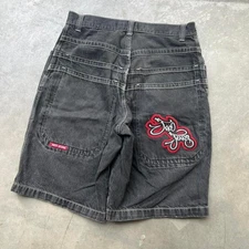 Black JNCO denim shorts