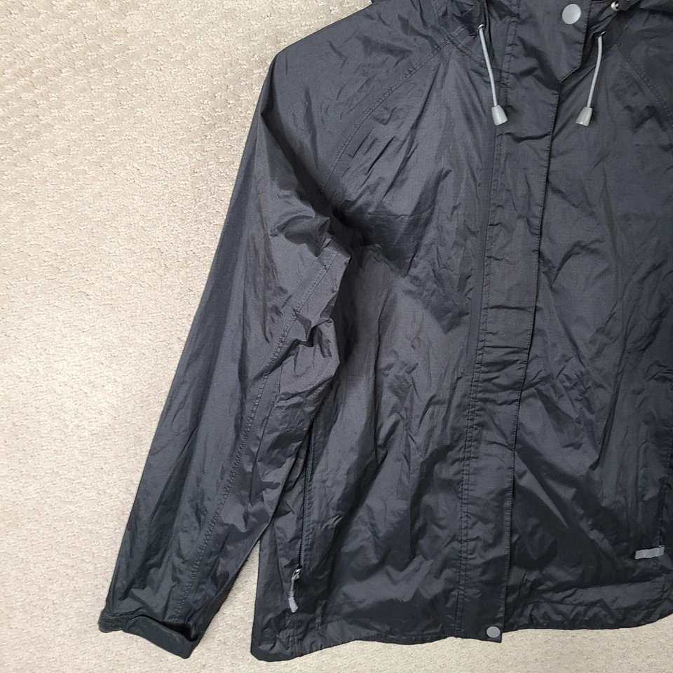 Jaqueta Sierra Branca Feminina S Preta Embalável Chuva Com Capuz Leve Zíper Completo - Imagem 4 de 4