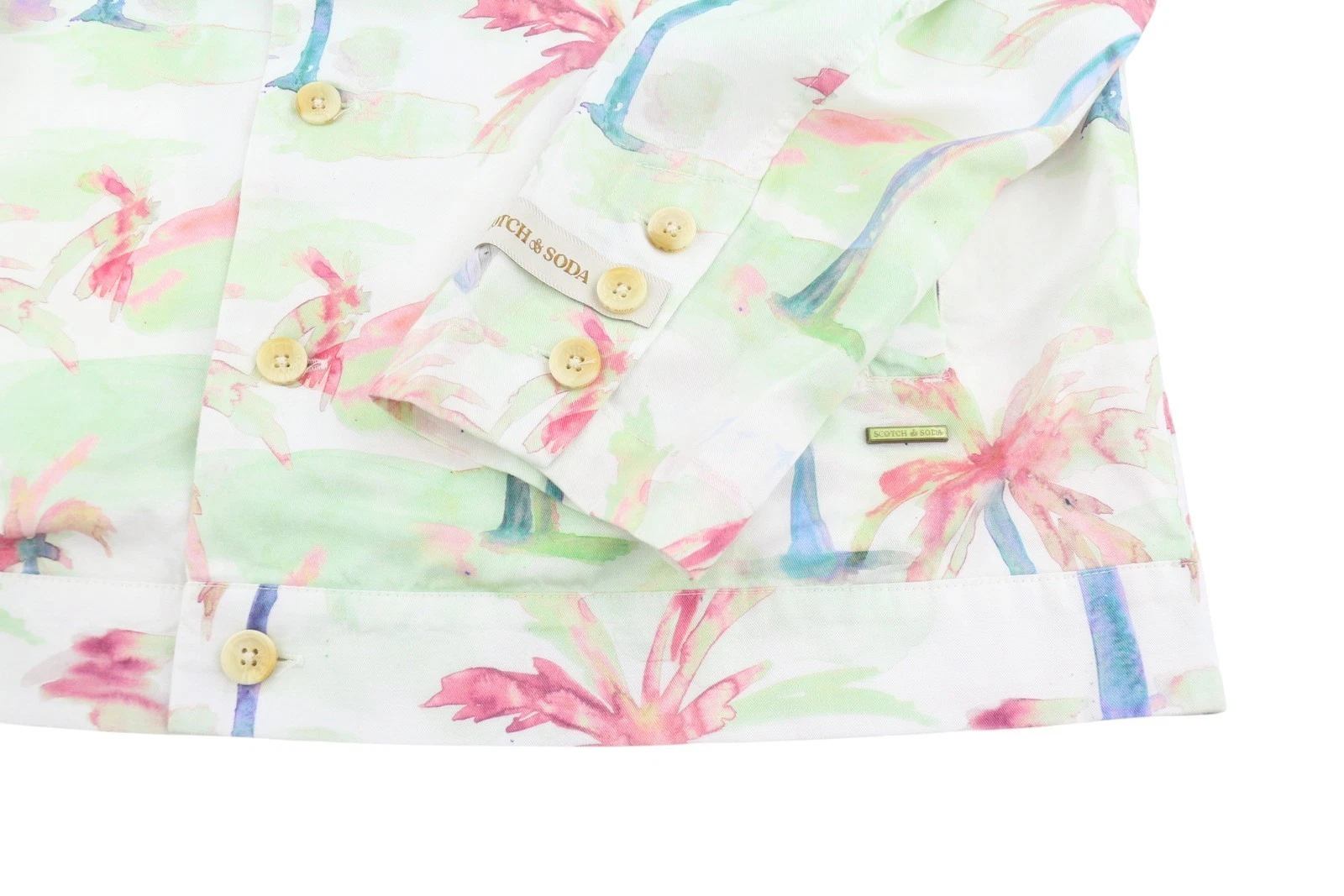 SCOTCH & SODA Men Jacket M Colourful Palm Hawaii Hemp Blend Button Up DDP image 7