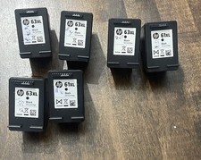 Empty HP 63 HP 61XL Black Ink Cartridges Never Refilled Genuine 6 Cartridges