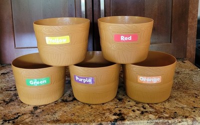 Learning Resources Farmer's Market Color Sorting 5 Bucket Basket Replacement Set
