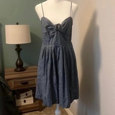 Madewell Chambray Tie Front Cut Out Cami Dress Size 8