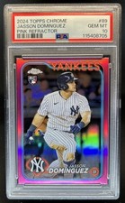 2024 Topps Chrome Jasson Dominguez RC Pink Refractor Rookie #89 Yankees PSA 10
