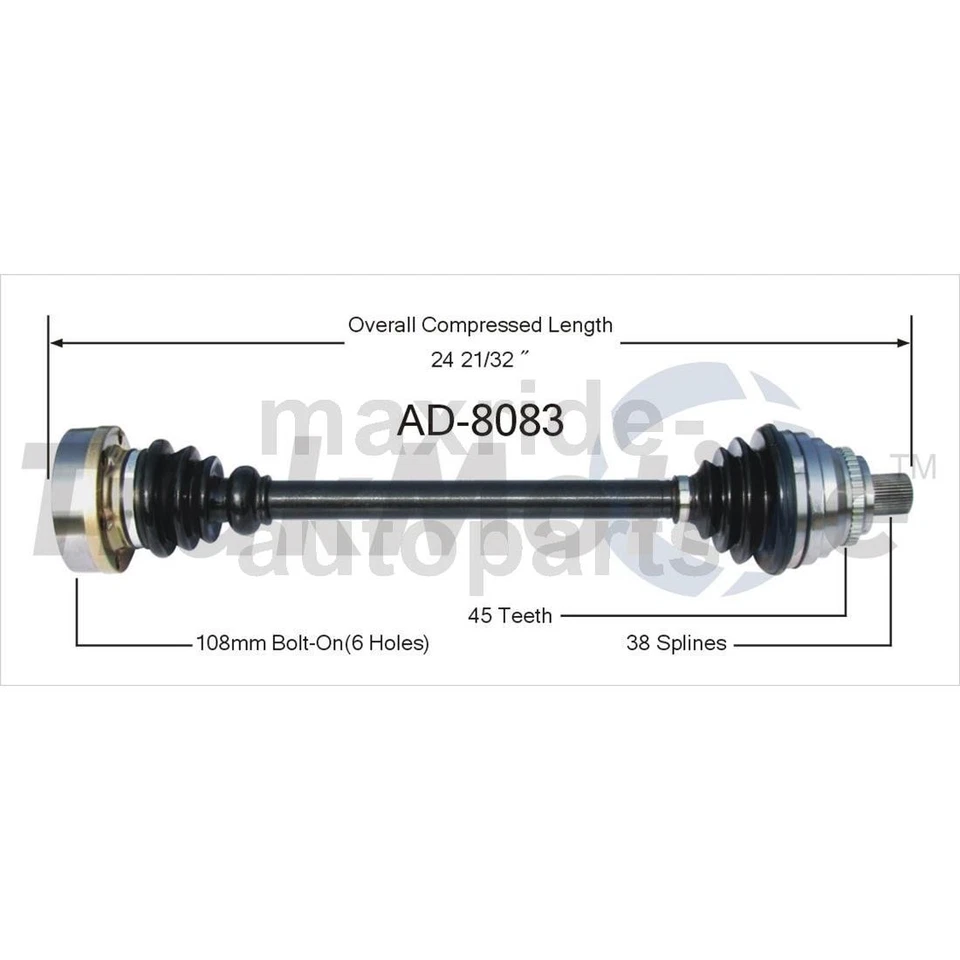 Junta de eje CV del lado del conductor del pasajero delantero para Audi 100 Quattro 2,8 L Foto 2 de 3