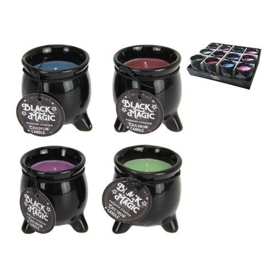 GORGEOUS SET OF 4 SPELL CANDLE CAULDRONS.  LUCK.  PROSPERITY.  HAPPI. PROTECTION