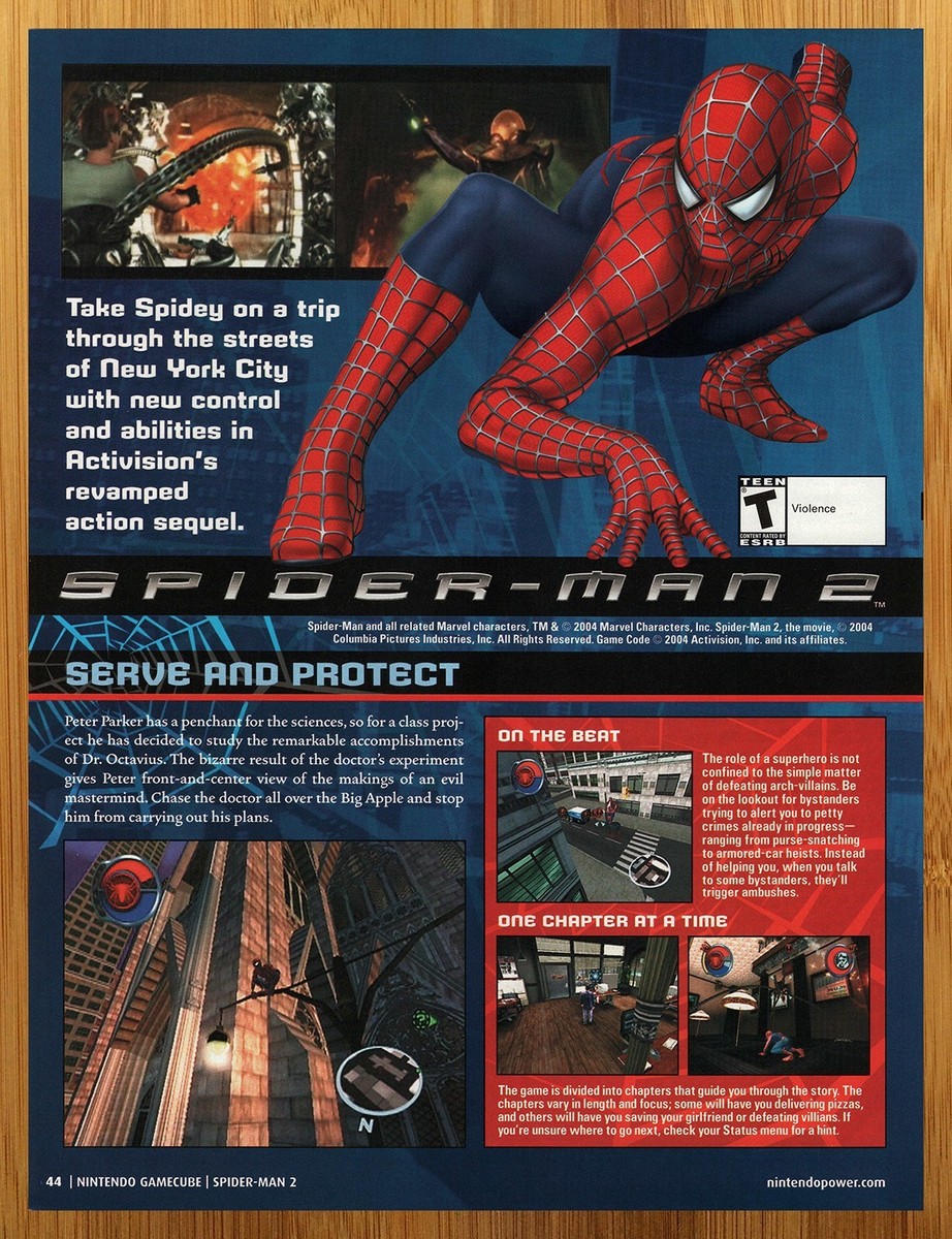 2004 Spider-Man 2 Gamecube Playstation 2 PS2 Print Ad/Poster Movie