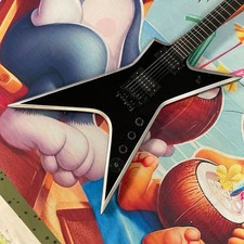 Wash Dime Stealth Silver Electric Guitar  Black Hardware Tuners 6 strings Top