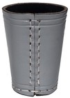 (2) Sets Genuine Leather Compact Dice Cups Grey Black + Ivory Poker Dice Rounded — photo 4