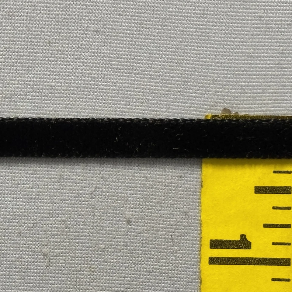 Swiss Velvet Ribbon Nylvalour 7mm Black Single Sided Soft Luxurious 10 yds - Image 2 of 3