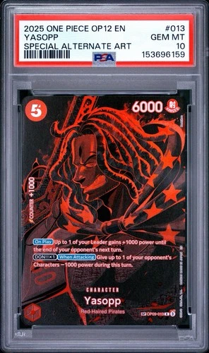 2025 ONE PIECE OP12 LEGACY OF THE MASTER OP09-013 YASOPP SP ALT ART PSA 10