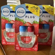 3x Febreze Plug Oil Refill Berry & Bramble Scent Limited Edition 0.87 fl oz ea
