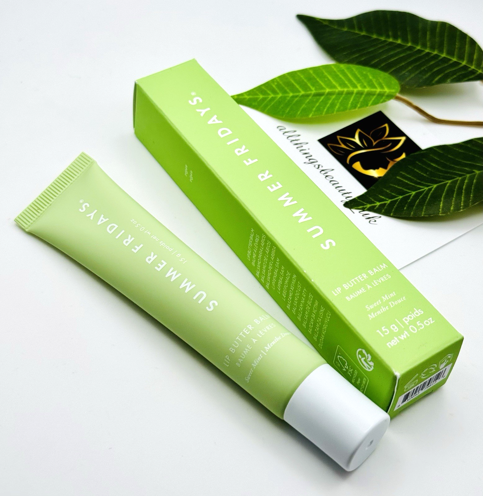 NEW Summer Fridays Lip Butter Balm Sweet Mint 15g Boxed 💚 view 2