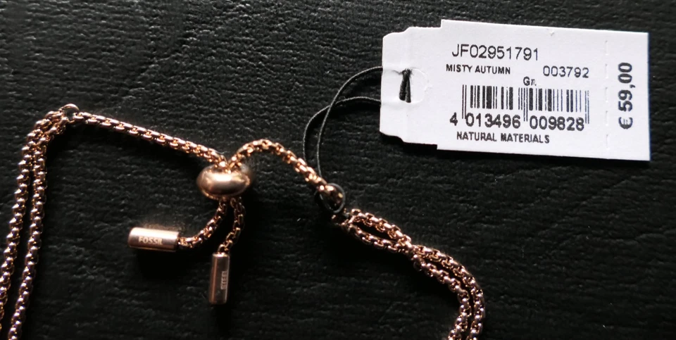 Fossil Armband Rosegold mit Anhänger ,Doppelkette bis 21 cm lang/NEU - Bild 4 von 4