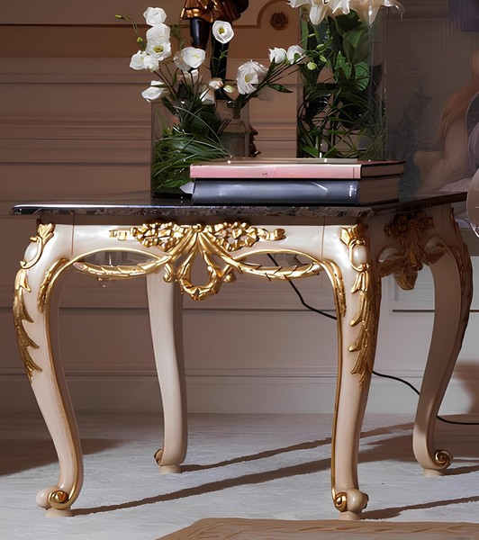 Couchtisch Tisch Beistelltisch Wohnzimmer Holz Royal Beistell Barock Italien Neu-image