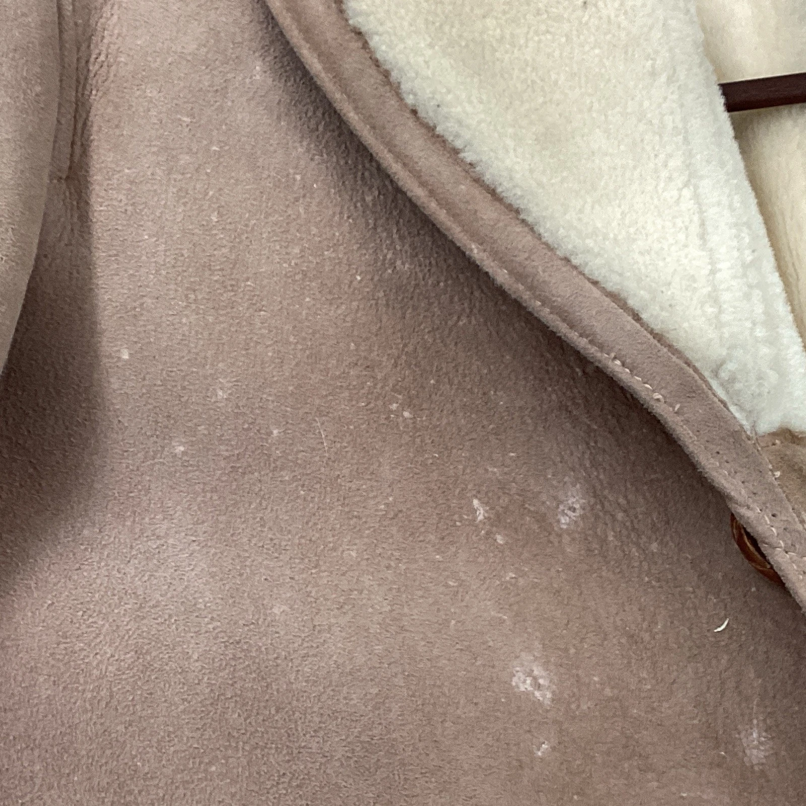 Norm Thompson Men’s Brown Shearling Overcoat 42 Button Front Fur Trim Pockets image 5