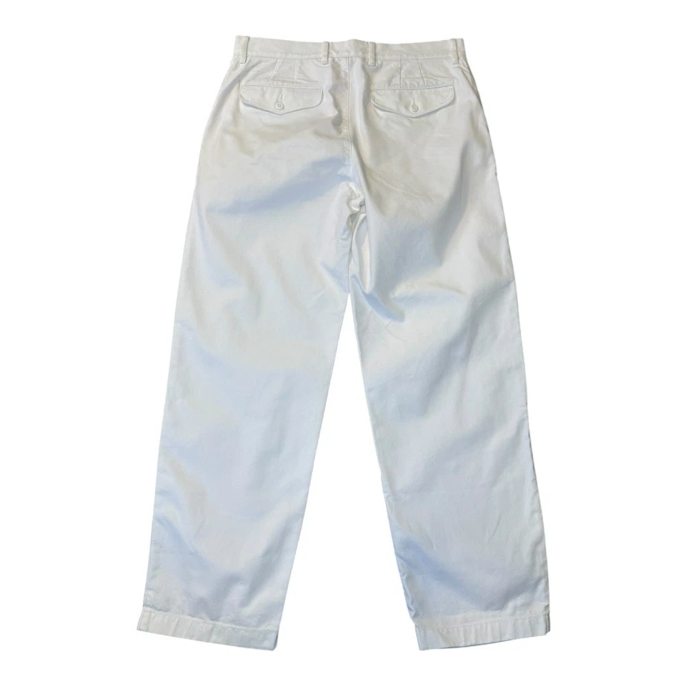 Calça masculina chino clássica J Crew branca frente plana tamanho 31x30 - Imagem 2 de 4