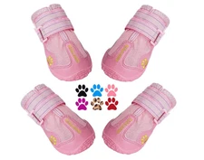 QUMYPET PERFORMANCE DOG SHOES PINK -SIZE 7-PAW 2.8 IN W X 3.2 IN L -63-75 LBS