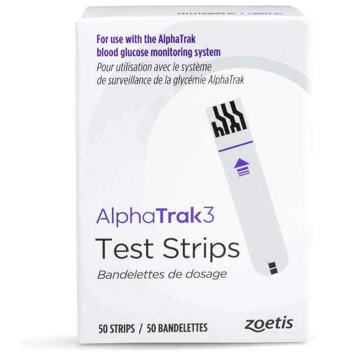 AlphaTrak 3 Blood Glucose Test Strips for Cats, Dogs & Horses, 50 Ct