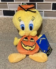 Vintage Tweety Bird Pumpkin Halloween Bean Bag Plush Warner Bros Looney Tunes
