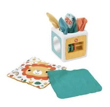 Fisher Price Tissue Fun Activity Cube Baby Sensory Crinkle Toy New Age 3m+