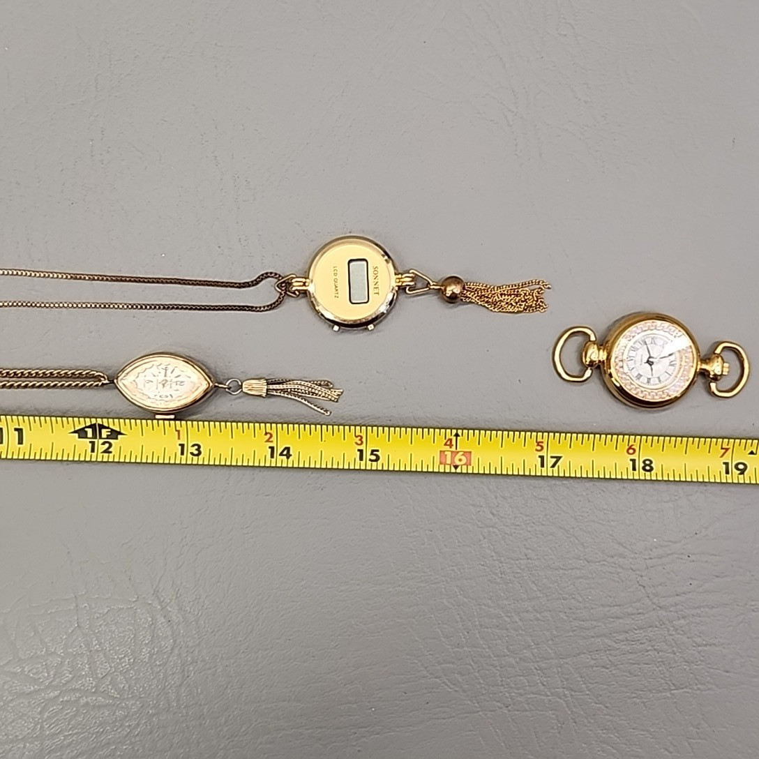 Vintage Necklace Watch Pendant Lot of 3 Sonnet Sheffield REPAIRS NEEDED