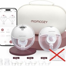 Momcozy M5 Smart App Wearable Breast Pump 24mm 2  Pack Quill Gray Hands-free