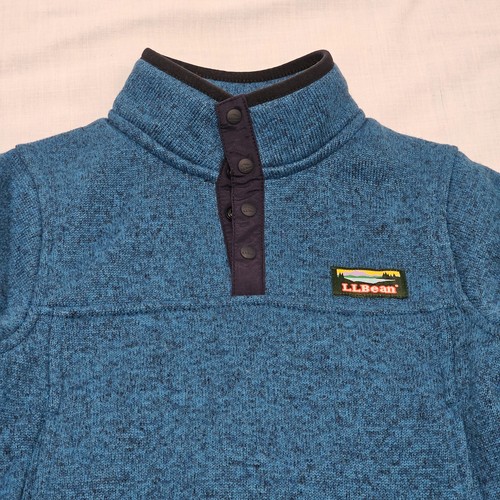 L.L. Bean Quarter Snap Knit Little Kid Size S4 Teal Pullover - Picture 2 of 10