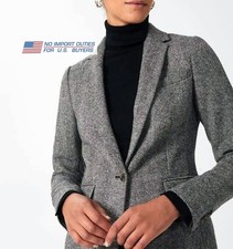Hobbs Blake Jacket US 6 UK 10 Moon Tweed Herringbone Grey Wool Blazer British