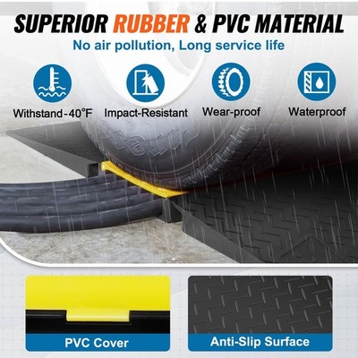 Rubber Curb Ramp for Driveway 2 Pack, 15T Heavy Duty Sidewalk Curb Ramp