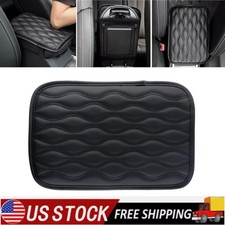 Car Interior Armrest Pad Center Console Cushion Mat Cover Protector Pu Leather
