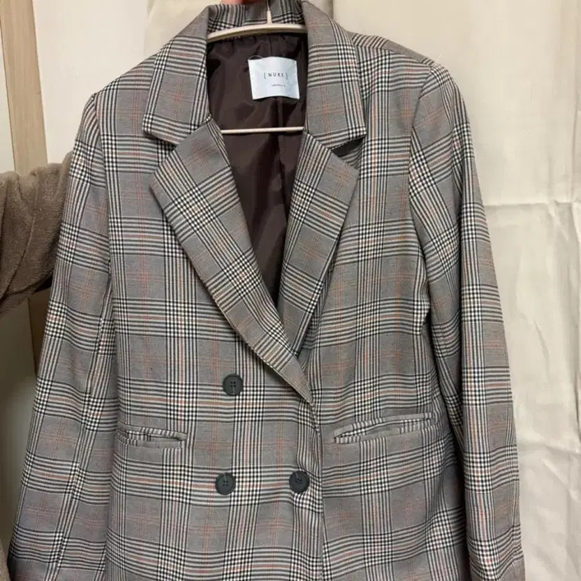 Checked Pattern Jacket with Slight Stains - Women… - image 1