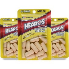 Hearos Ear Plugs Ultimate Softness Series 6 Pair 3 Pack