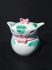 Vintage Lipper Mann Holt Howard Cat Kitty Pink Bow Ceramic Canister Cookie Jar