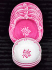 8 Pink Mexican Talavera Style Melamine Dinner Plates & Salad Bowls Viral Ross TT