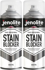 JENOLITE Stain Blocker Paint 2x400ml – White Damp Seal & Anti Mould Spray for Wa