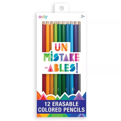 Ooly UnMistakeAbles Erasable Colored Pencils [Set of 12], Stress and Mess Fre...