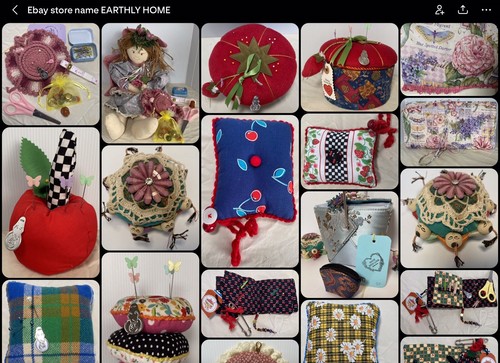 Wood Pin cushion Rocking Chair Notions Vintage Thread Buttons 56 - Picture 17 of 21