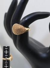 925 Sterling Silver Large Texture Vermeil Ring Size 7