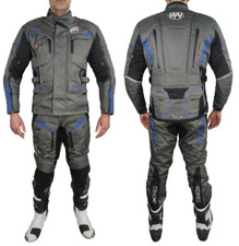 Tuta completo moto giacca e pantaloni anti acqua e pioggia protezioni 4 stagioni