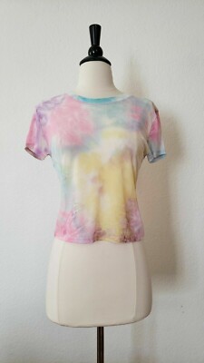 Urban Outfitters Top New Size Small Pastel Tie Dye EDM Festival Cropped Mesh