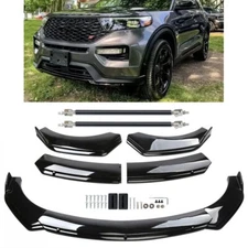 Gloss Black For Ford Explorer ST Front Bumper Lip Chin Spoiler Splitter Body Kit