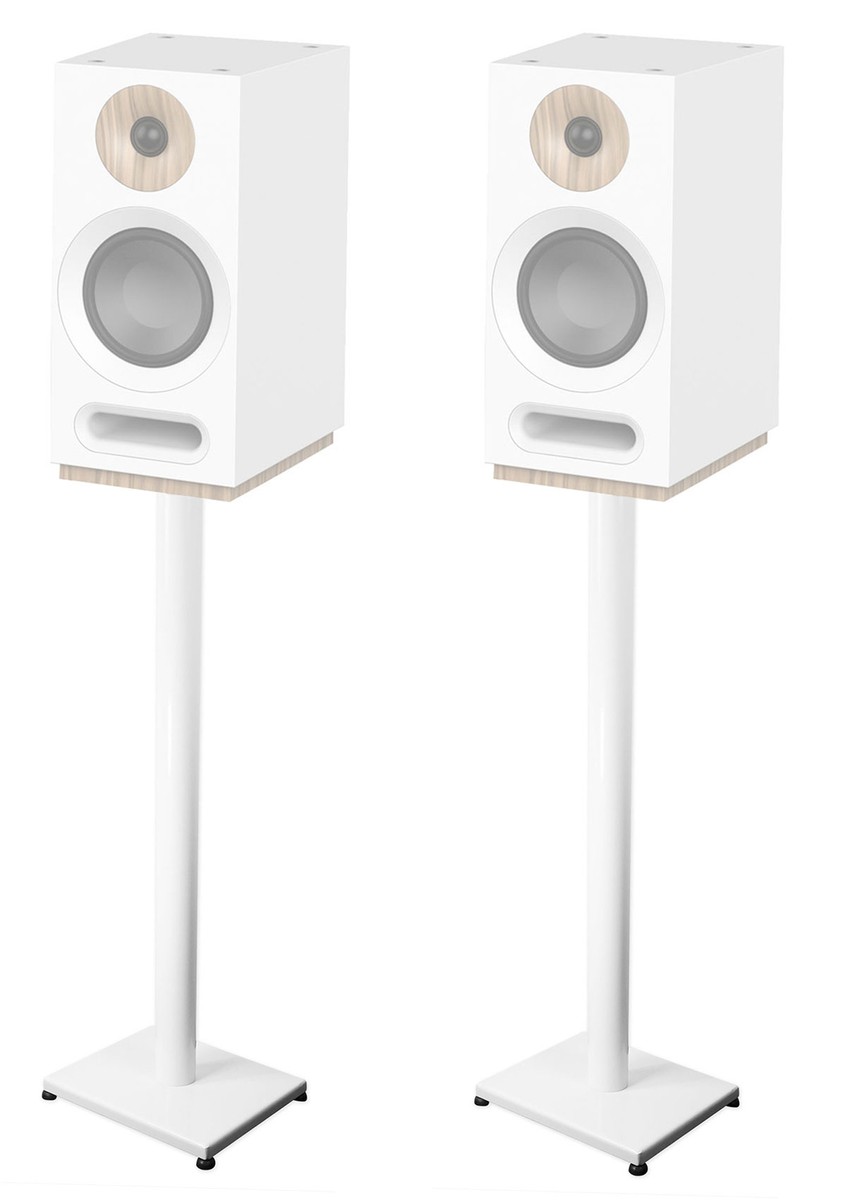 Pair 37” Steel White Stands For Jamo S 801 Bookshelf