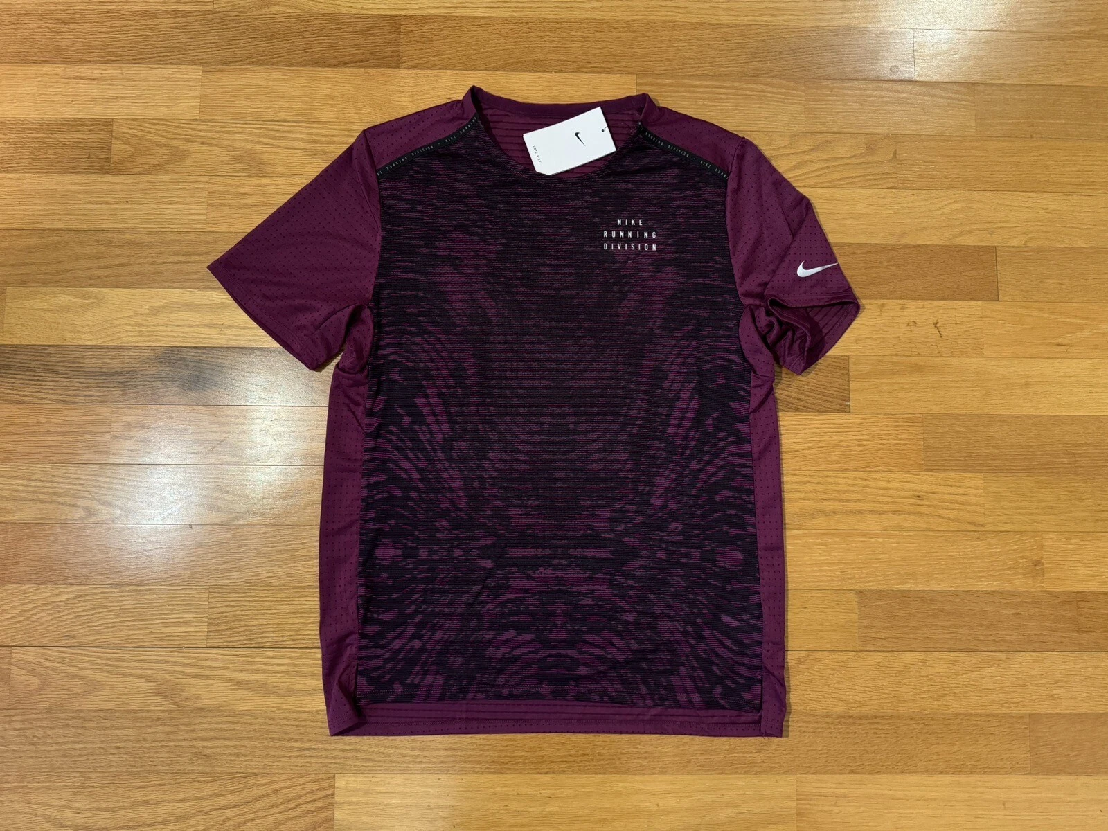 New L Nike Run Division Dvsn Rise 365 Dri-Fit Shirt Wine 3M DM4769-610 Men