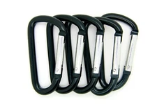 12 pack of 3" Aluminum Carabiner Spring Belt Clip Key Chain D Shape Black  Color