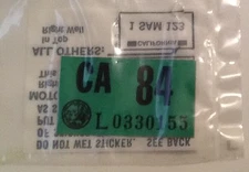 California license plate sticker 1984