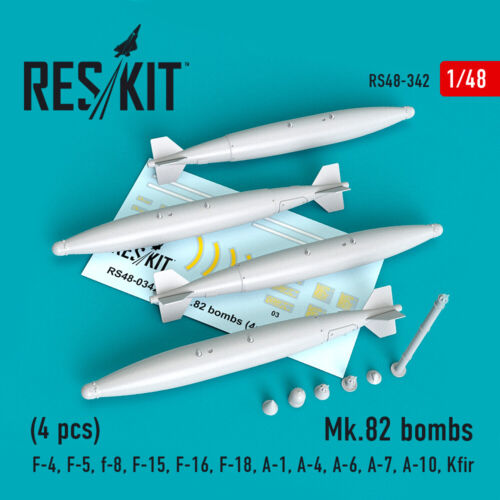 Mk.82 bombs (4pcs)  (Resin Upgrade set) 1/48 ResKit RS48-0342 - Afbeelding 1 van 3