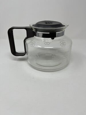 Mr. Coffee Vintage Glass Replacement  Carafe-10 Cup- Brown Flowers design GHG5