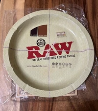 RAW Rolling Papers 12" ROUND METAL PARTY ASHTRAY doubles as a Rolling Tray
